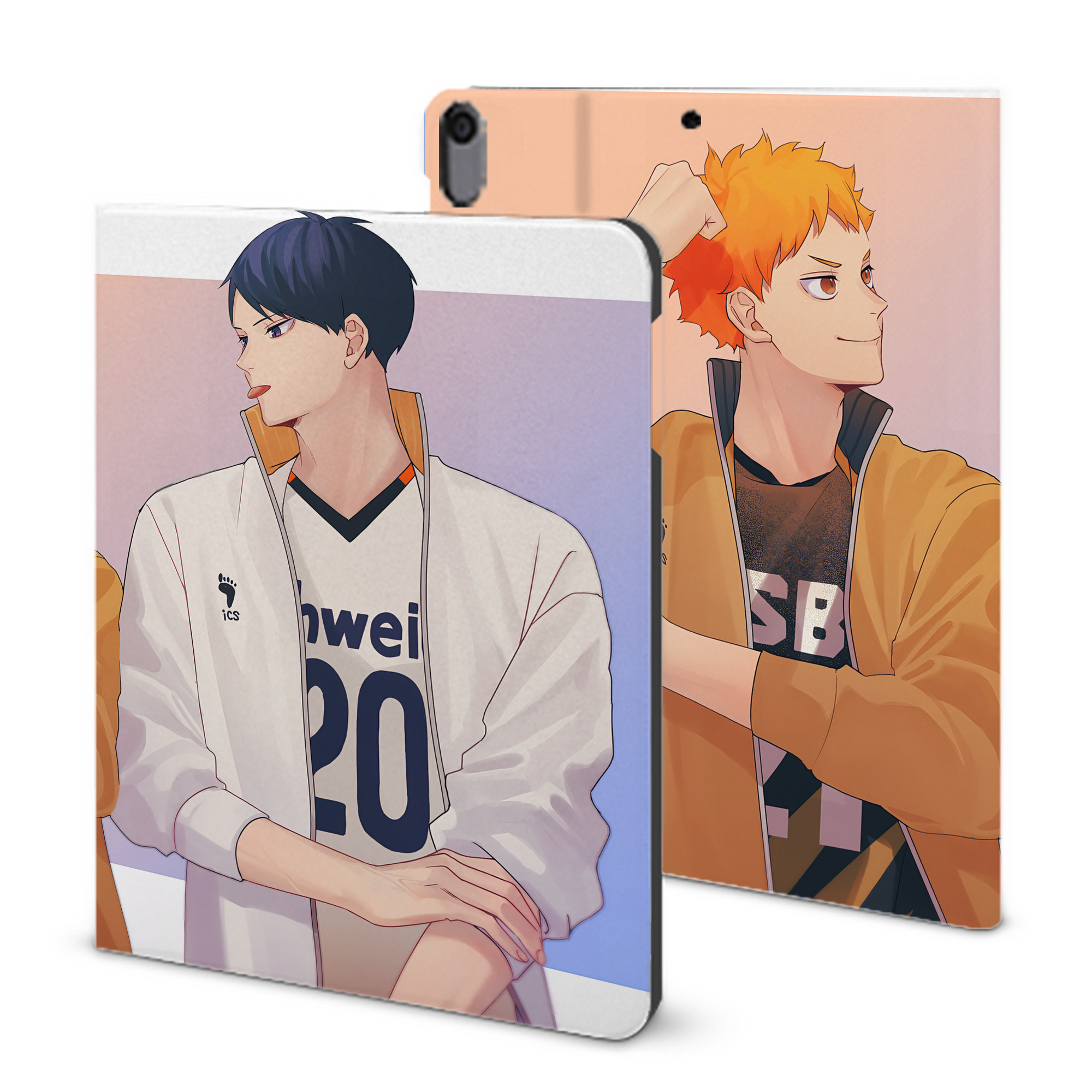 （画像用） ハイキュー!! Haikyu!! IPad ケース ブック型 PUレザー TPU 耐衝撃 軽量 薄型 ペン収納なし 全面保護 IPad 各モデル対応